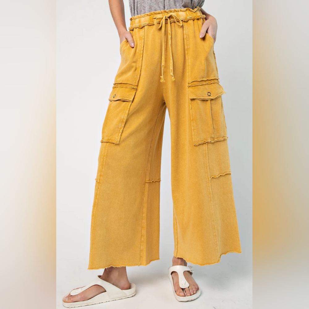 Easel Mustard Wide Leg Pants